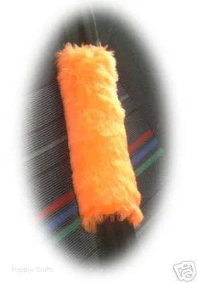 1 single Fuzzy faux fur Orange shoulder strap pad / guitar / car / bag furry and fluffy