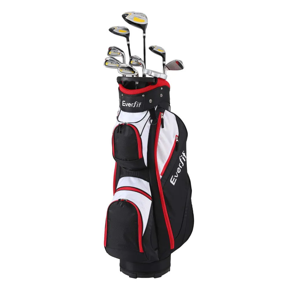 10pc Steel Alloy Golf Club Set w/ Stand Bag & Strap, Everfit