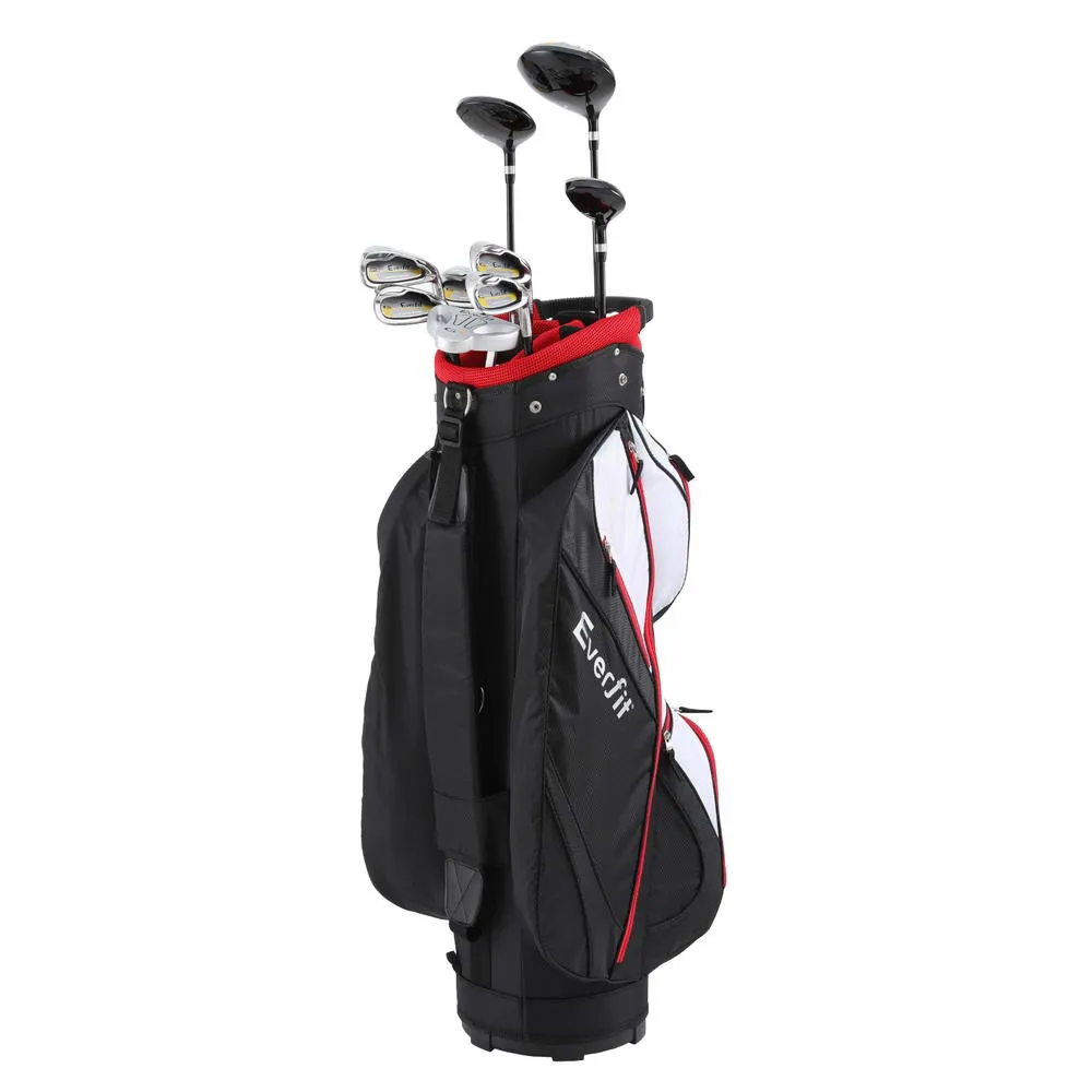 10pc Steel Alloy Golf Club Set w/ Stand Bag & Strap, Everfit