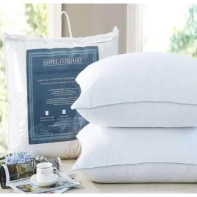 2 PACK Pillow | 100% Egyptian Cotton Cover | Microfiber Gel Filling