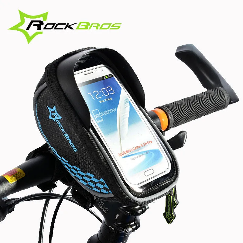 2017 ROCKBROS MTB Road Bike Bag Touch Screen Cycling Front Tube Frame Handlebar Bag Baskets Bicycle Bags Panniers For 5.5' Phone