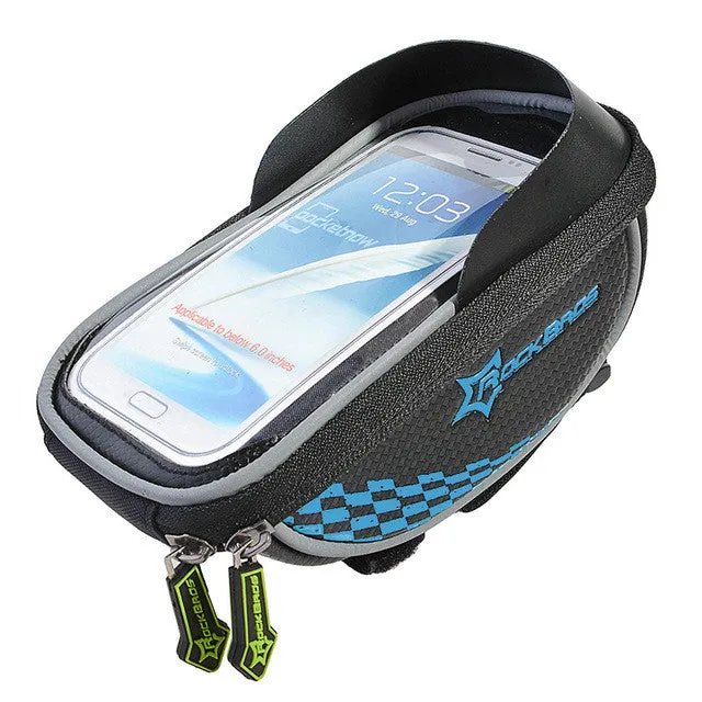 2017 ROCKBROS MTB Road Bike Bag Touch Screen Cycling Front Tube Frame Handlebar Bag Baskets Bicycle Bags Panniers For 5.5' Phone