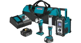 2021 Makita 18V LXT® Lithium-Ion Cordless Emergency Preparedness 3-Pc. Combo Kit (5.0Ah) (XT338T)