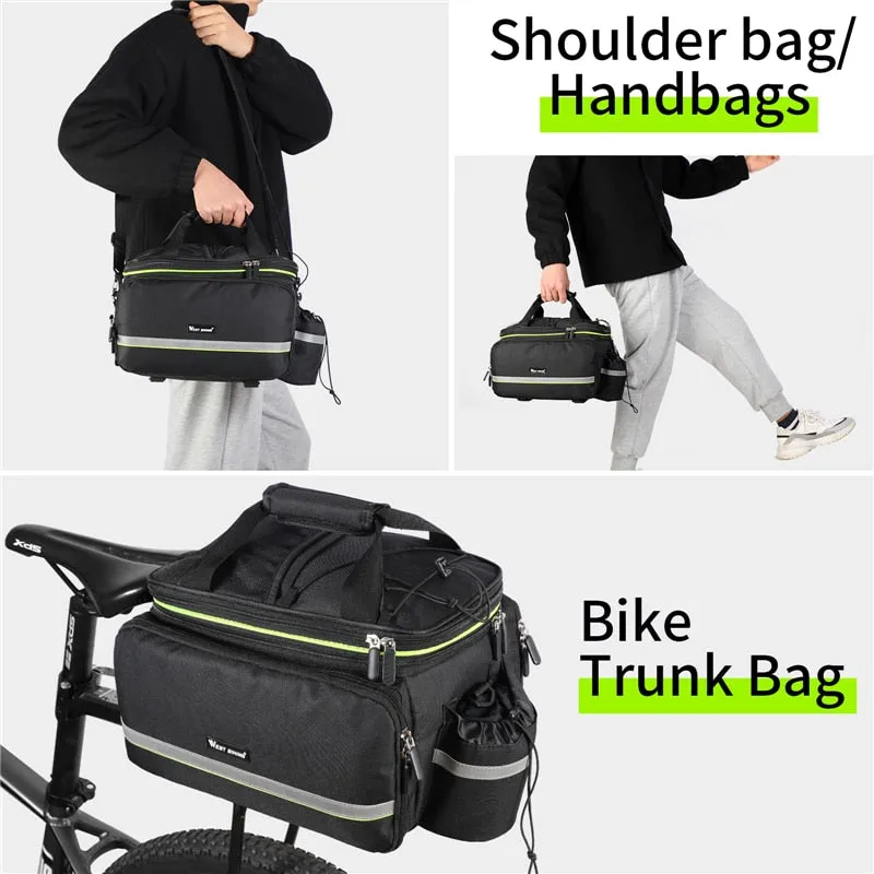 3 In 1 Waterproof Bicycle Trunk Bag MTB Road Bike Bag Large Capacity Travel Luggage Carrier Rear Seat Rack Panniers