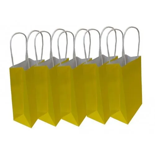 5pk Yellow Paper Party Gift Bags