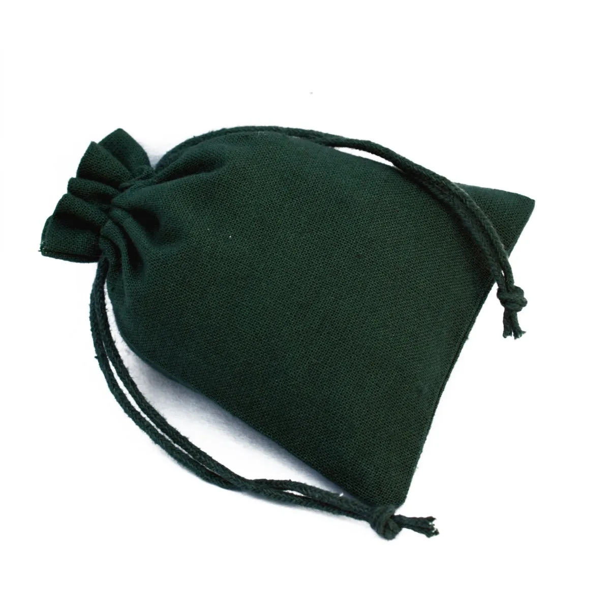 5x7" Drawstring Jewelry Green Pouches, 100 pcs Storage Bags - CraftJaipur