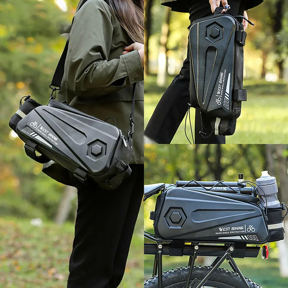 8.6L Bicycle Bag Waterproof Bicycle Rear Seats Bag Reflective Mountain Bike Electric Bike Motorcycle Rear Bag