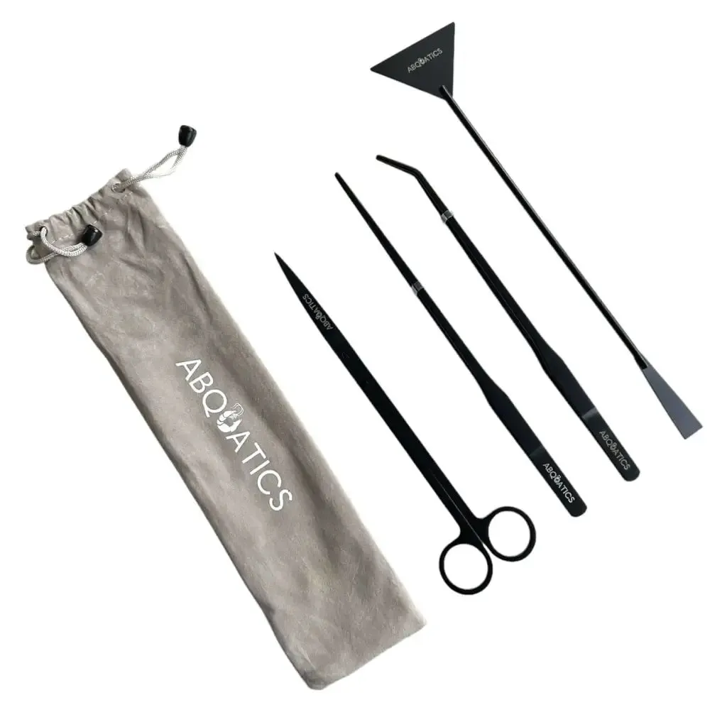 Abquatics Aquascaping Tool Set ( 5pcs inc Bag ) - BLACK