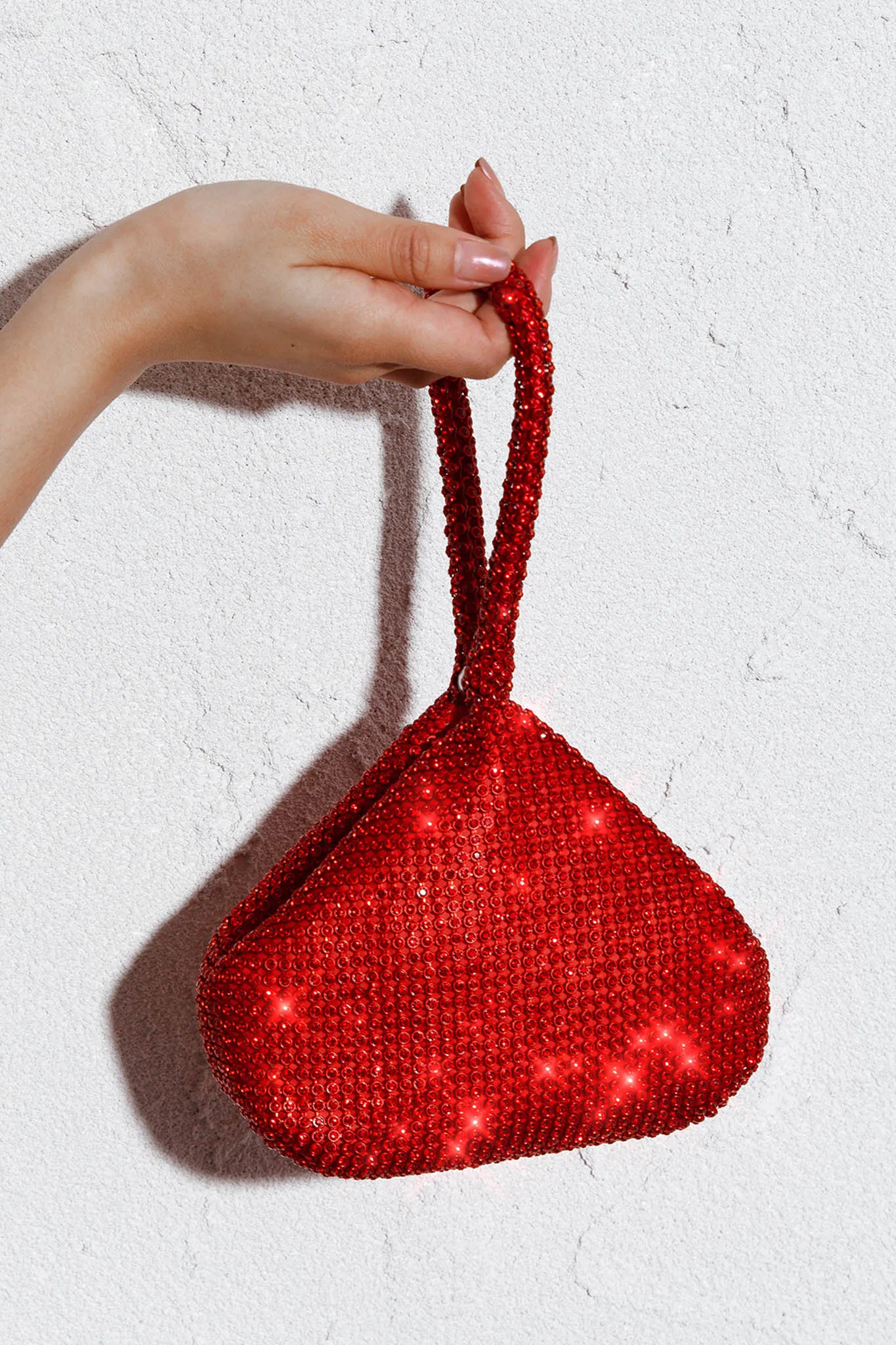 Amore Diamante Mesh Bag Red