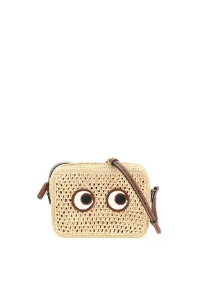 Anya hindmarch raffia eyes crossbody bag