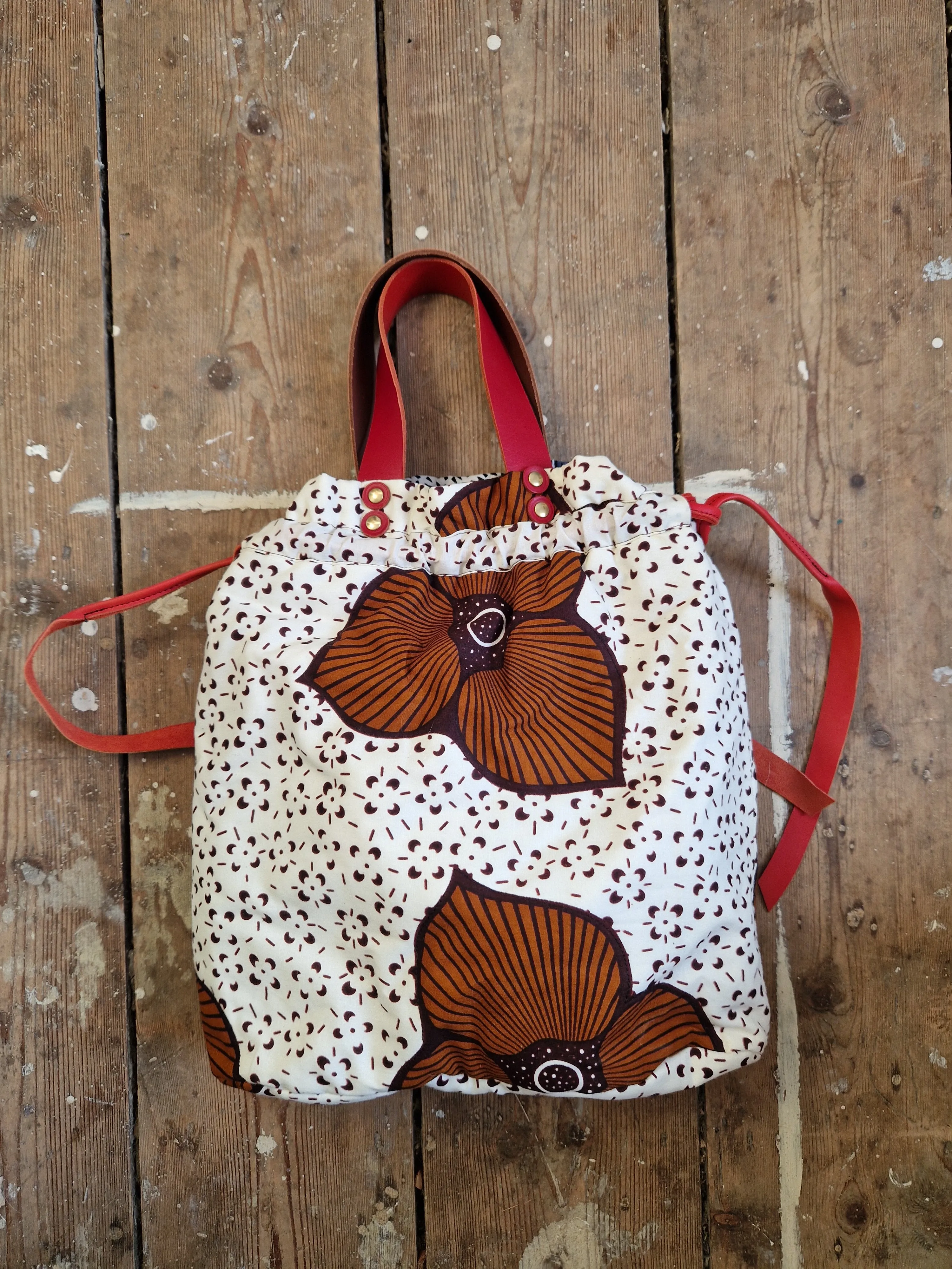 Archive Summer drawstring batik bag