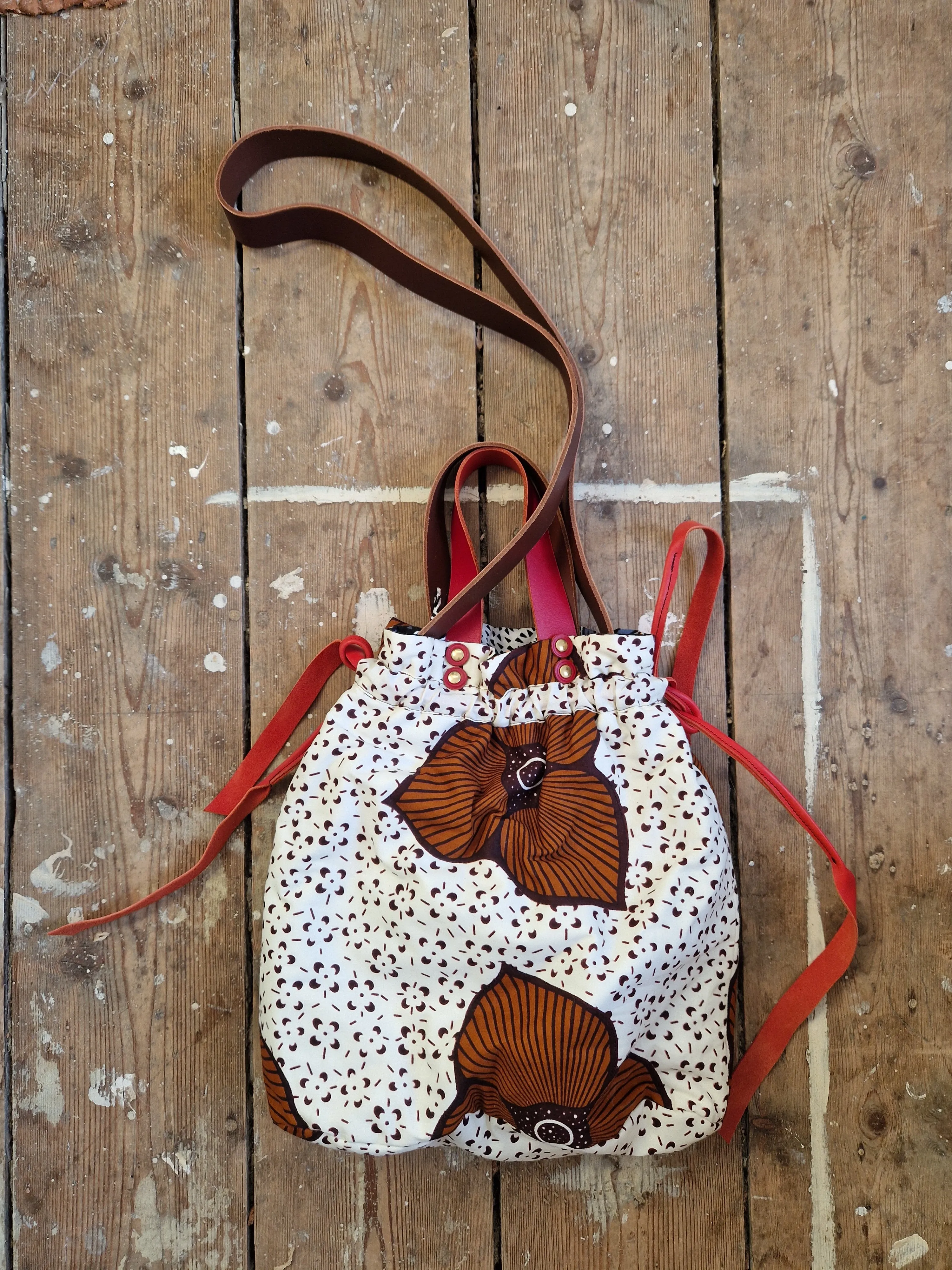 Archive Summer drawstring batik bag