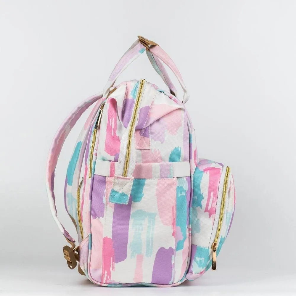 Art on Canvas - Chic Diaper Bag Backpack for New Moms, Color Splash