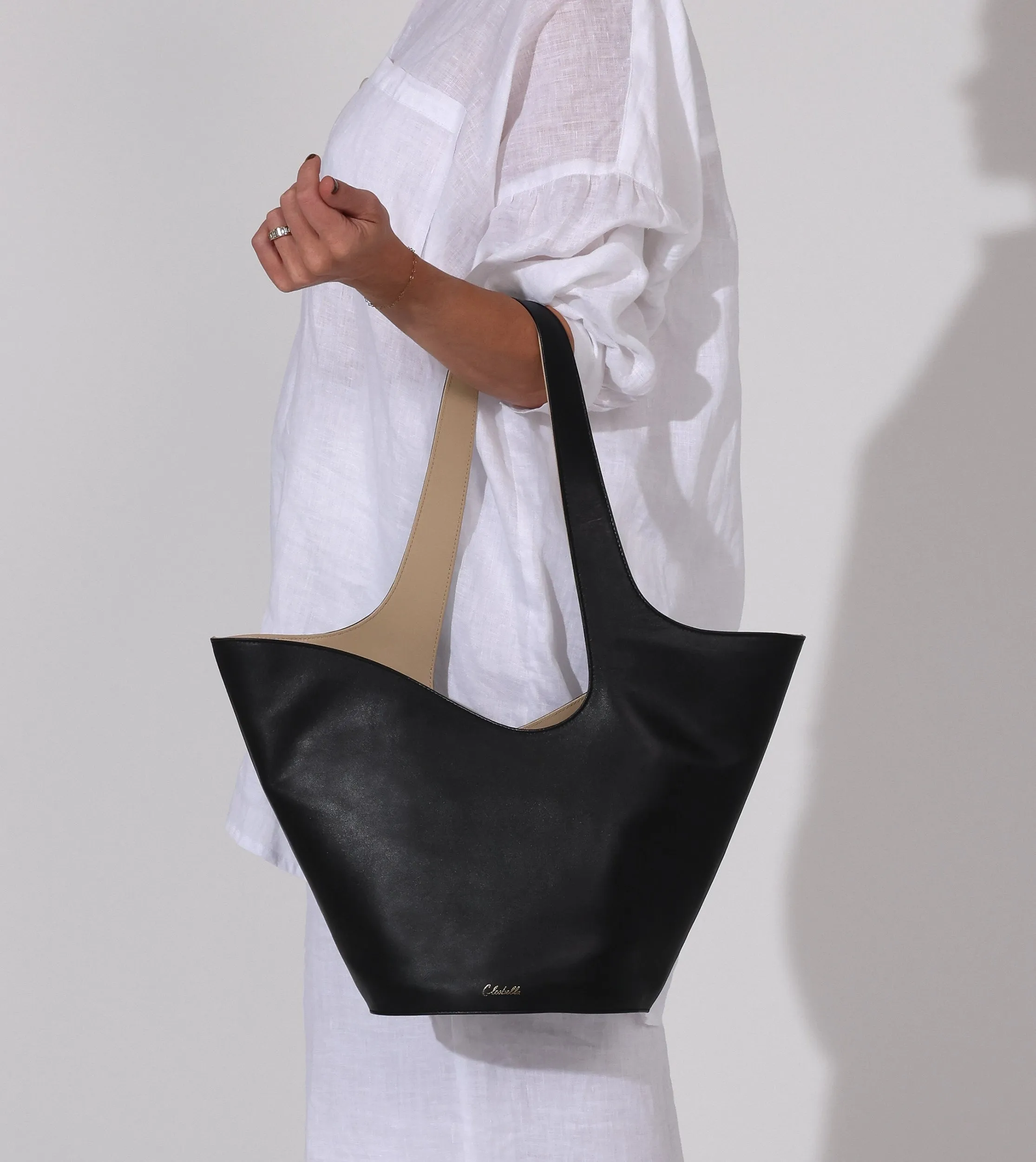 Astrid Tote Bag | Black & Moccasin