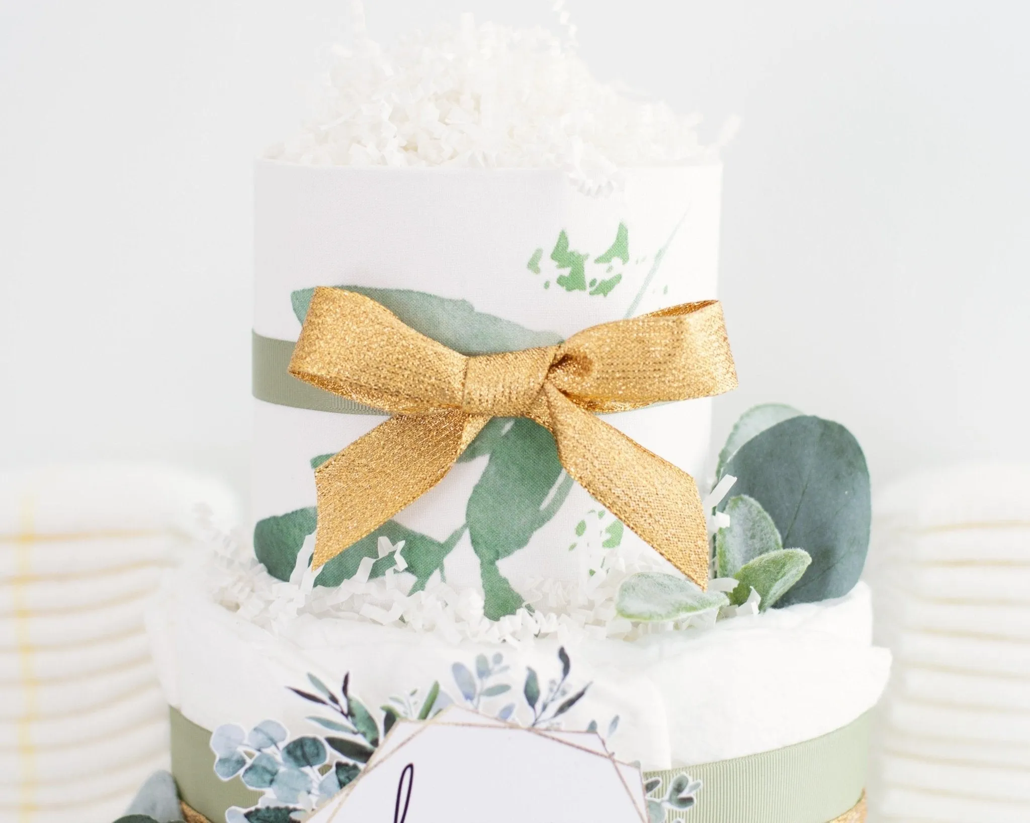 Baby Blossom Company Greenery Diaper Cake