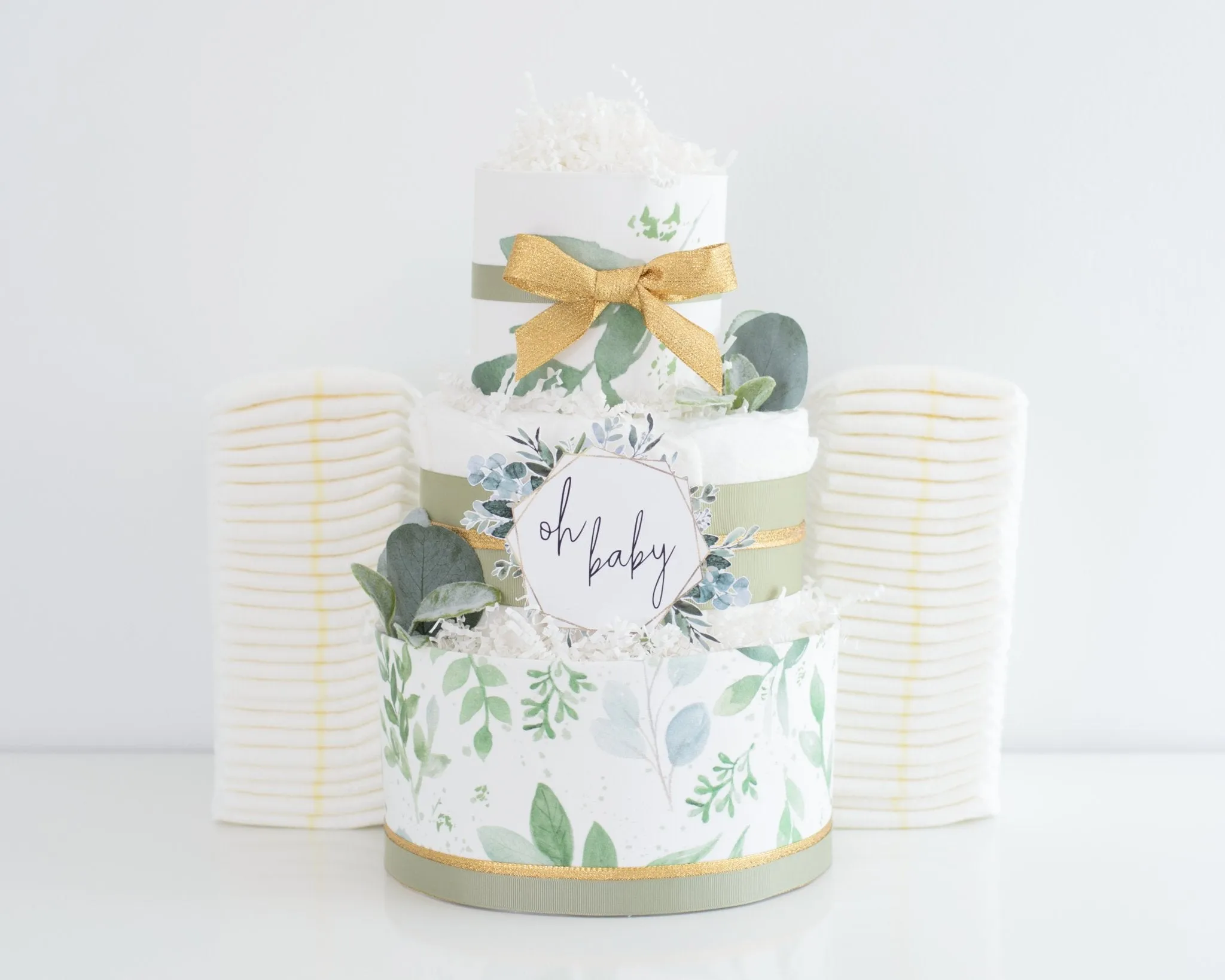 Baby Blossom Company Greenery Diaper Cake