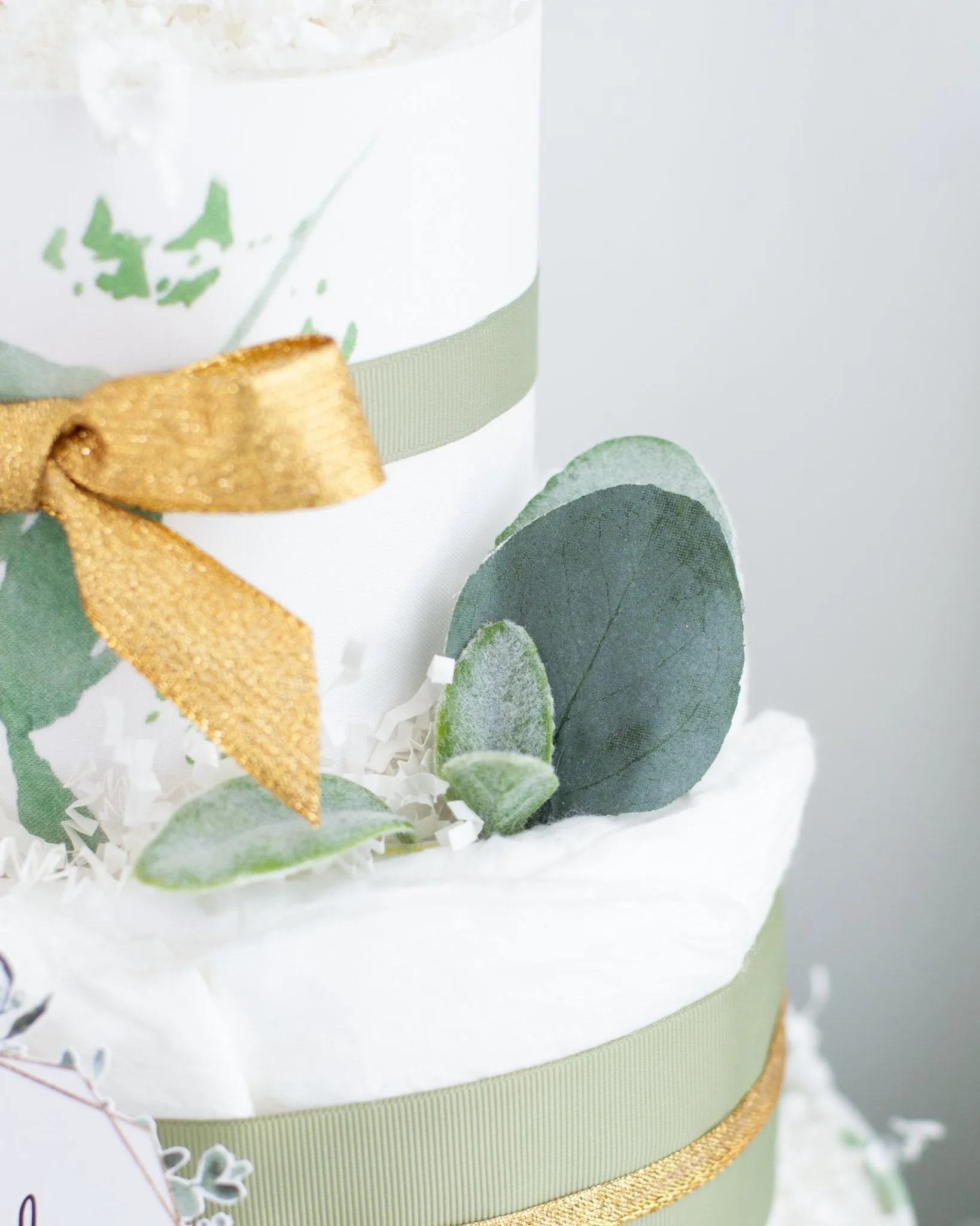 Baby Blossom Company Greenery Diaper Cake