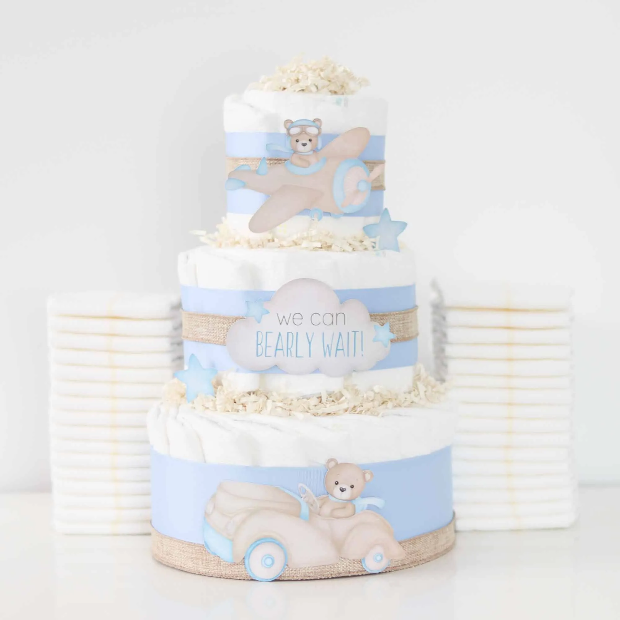 Baby Blossom Company Teddy Bear Diaper Cake Collection - Blue