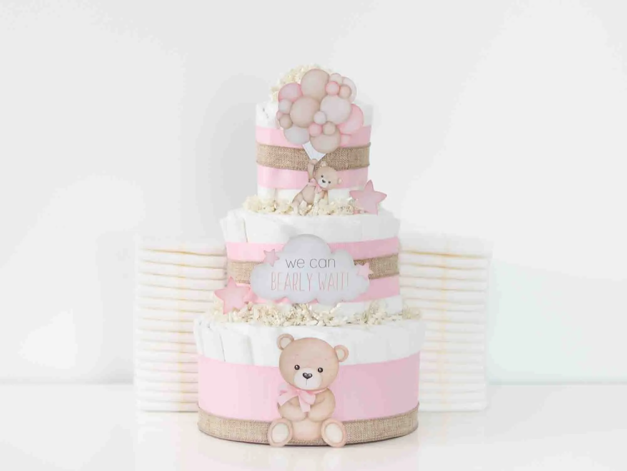 Baby Blossom Company Teddy Bear Diaper Cake Collection - Pink