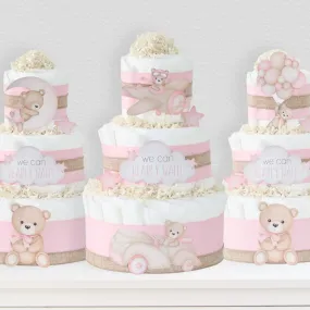 Baby Blossom Company Teddy Bear Diaper Cake Collection - Pink