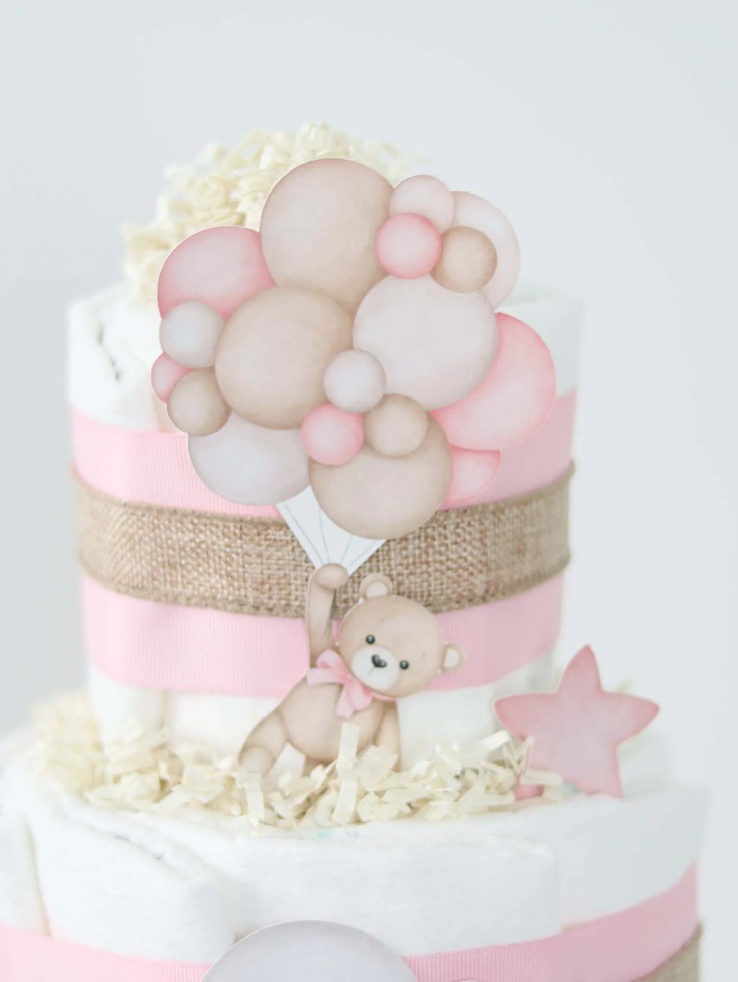 Baby Blossom Company Teddy Bear Diaper Cake Collection - Pink