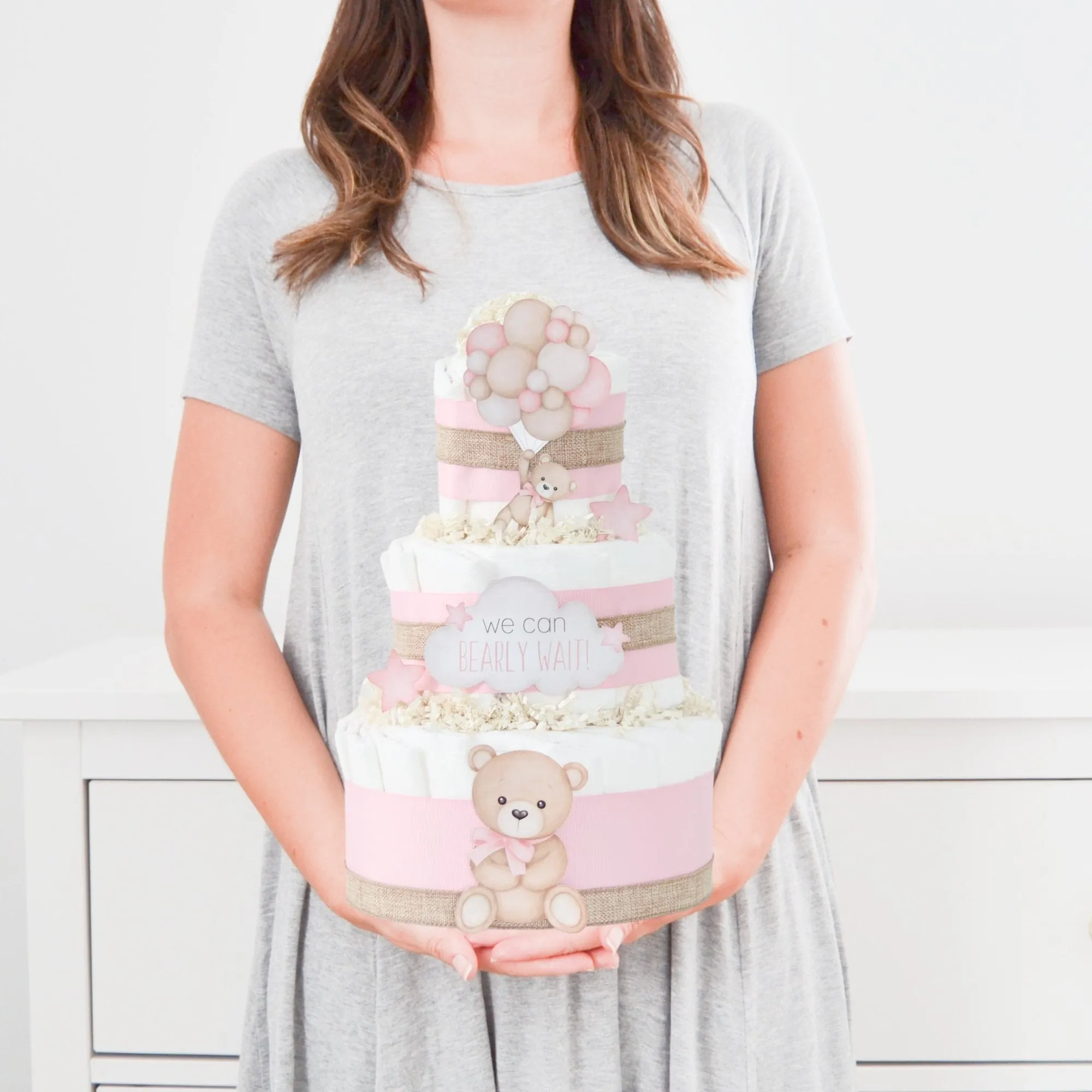 Baby Blossom Company Teddy Bear Diaper Cake Collection - Pink