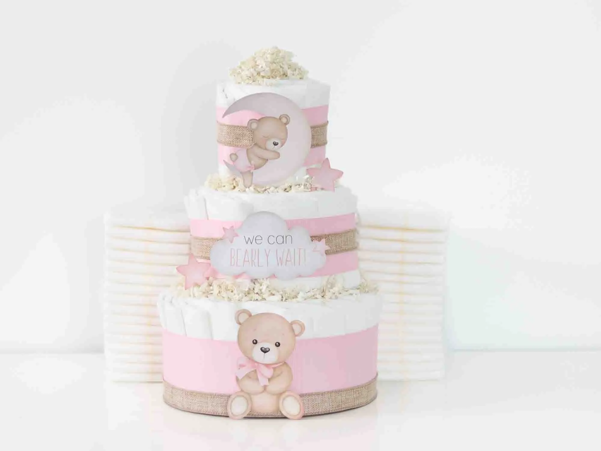 Baby Blossom Company Teddy Bear Diaper Cake Collection - Pink