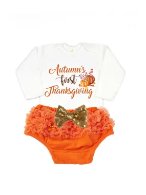 Baby Girl's First Thanksgiving Outfit