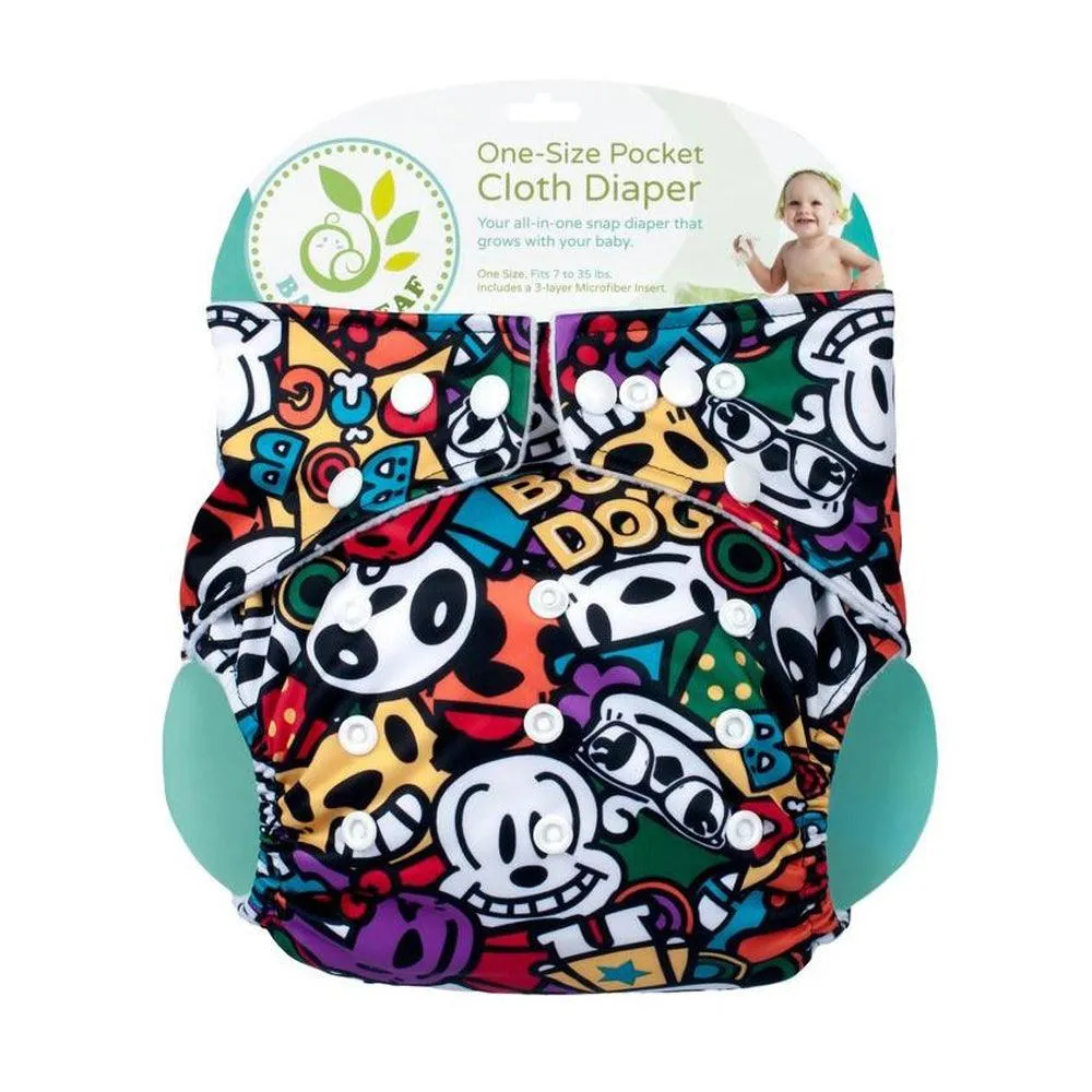 Baby Leaf Graffiti Rocks One-Size Cloth Diapers