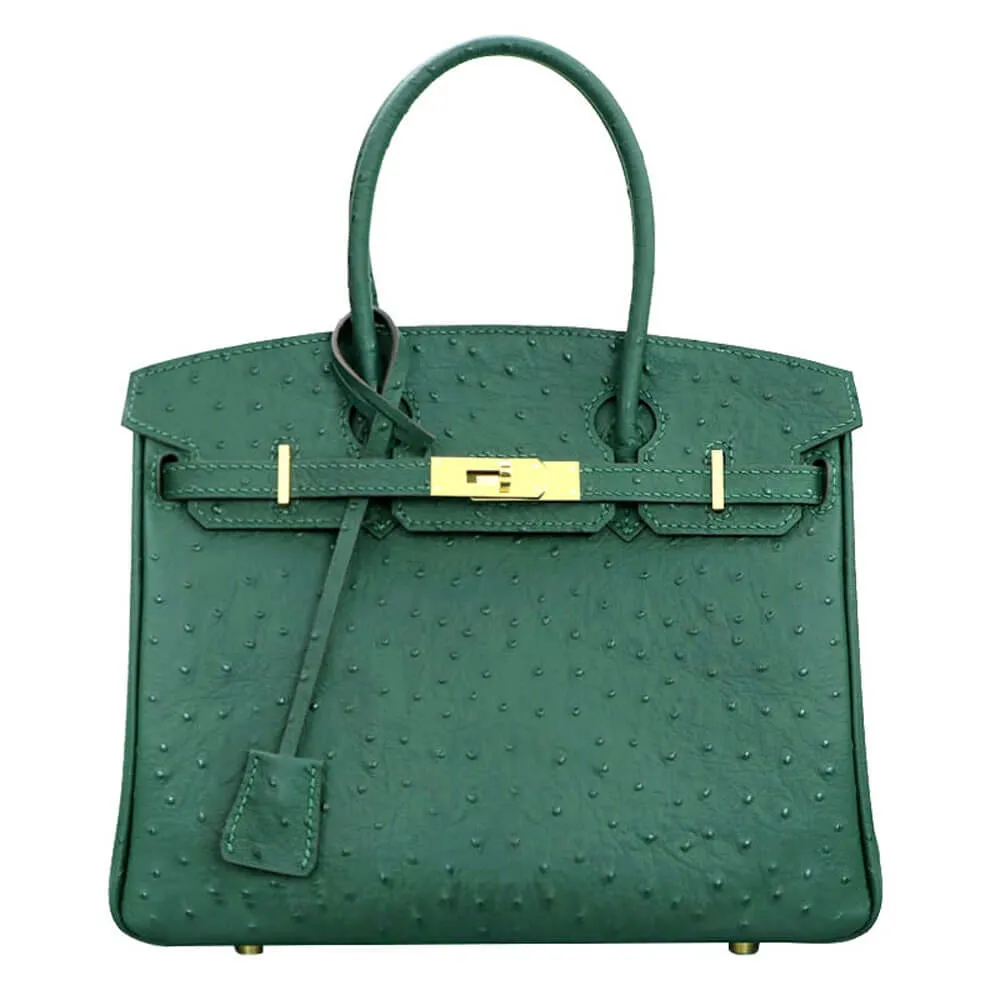 BABYLON™ Birkin Bag Oblique Hole Ostrich Pattern Leather DIY Kit