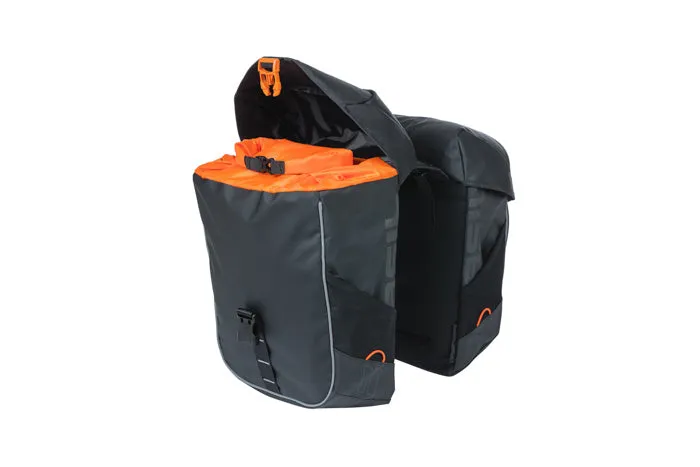 Basil Miles Tarpaulin Double Bike Bag 34L Black Orange Inc MIK Adaptor Plate