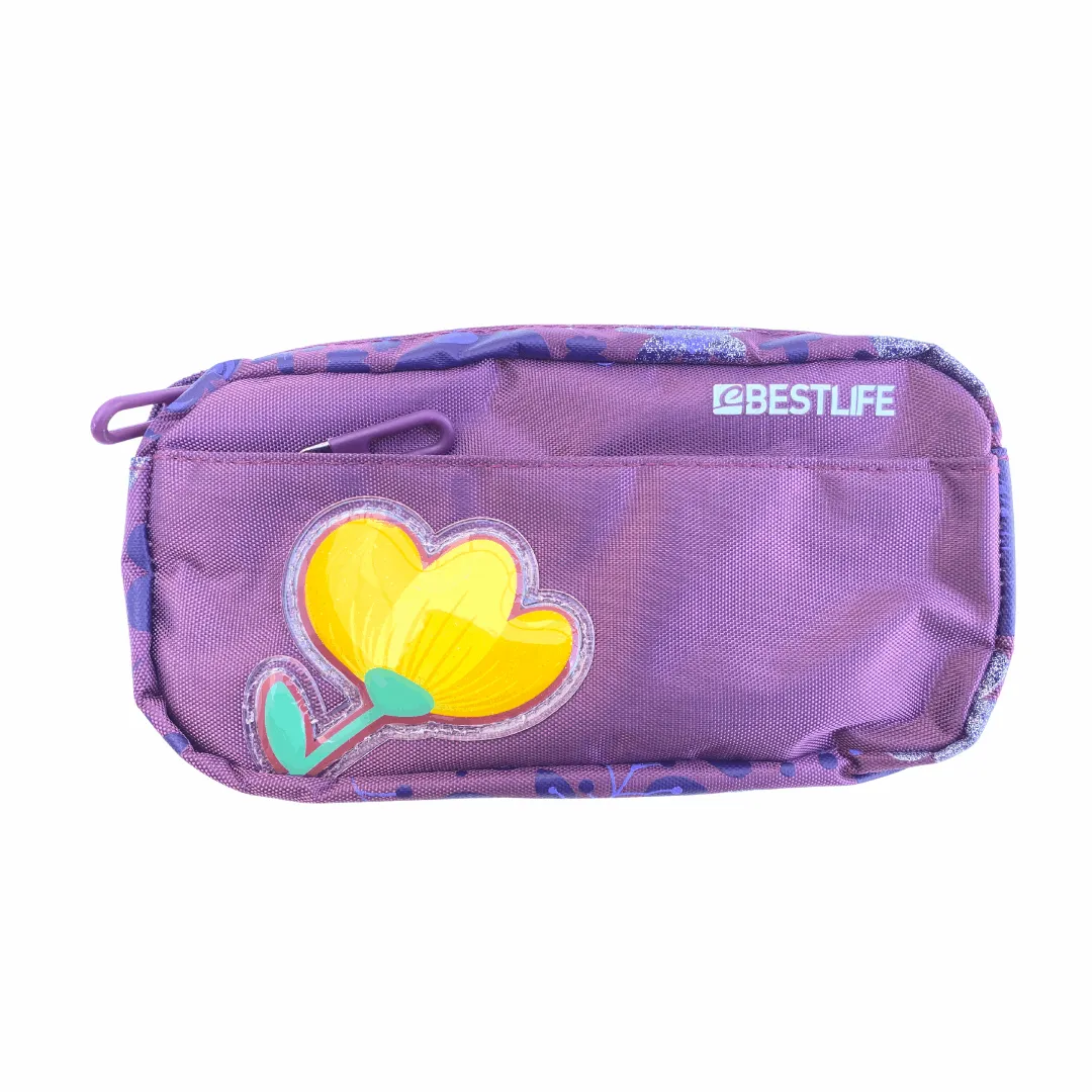 Bestlife Purple Flower Pencil Case