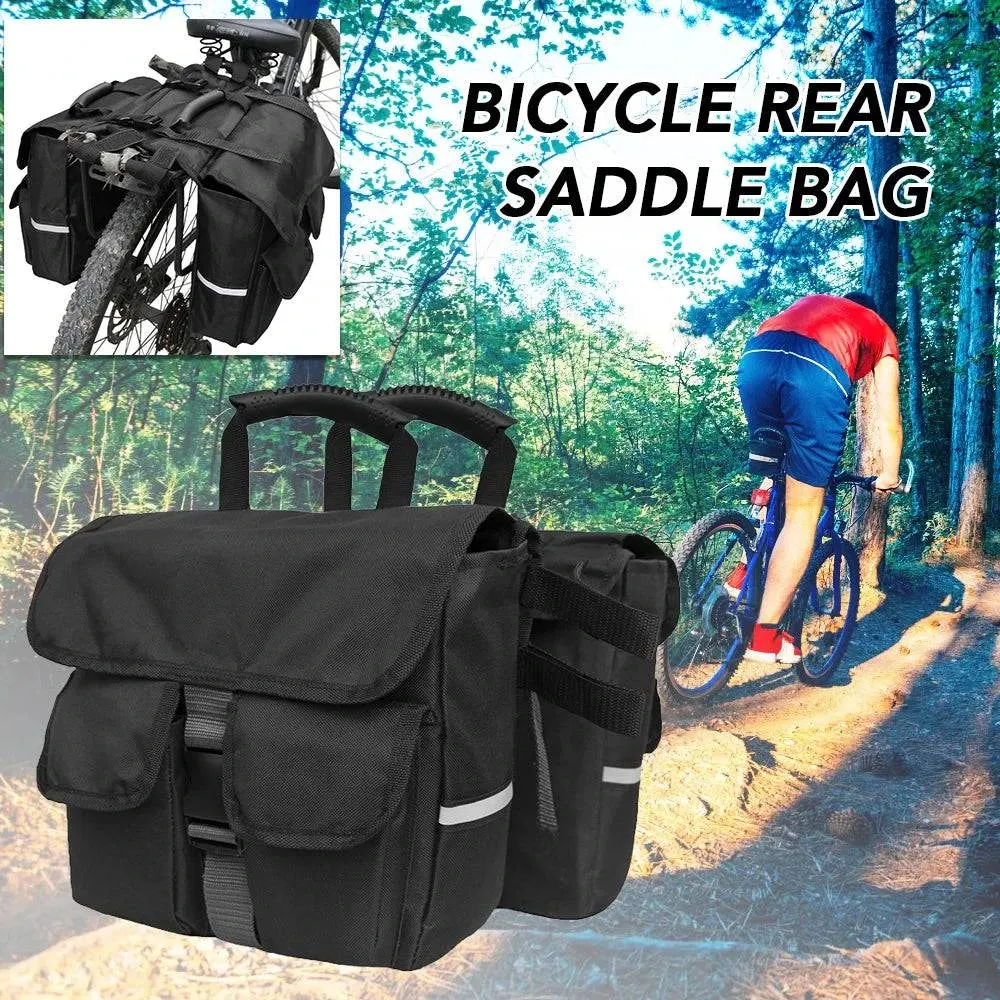 Bicycle Back Pannier Bags Bike Rear Seat Bag Bike Rear Saddle Bag with Reflective Trim For Outdoor Cycling