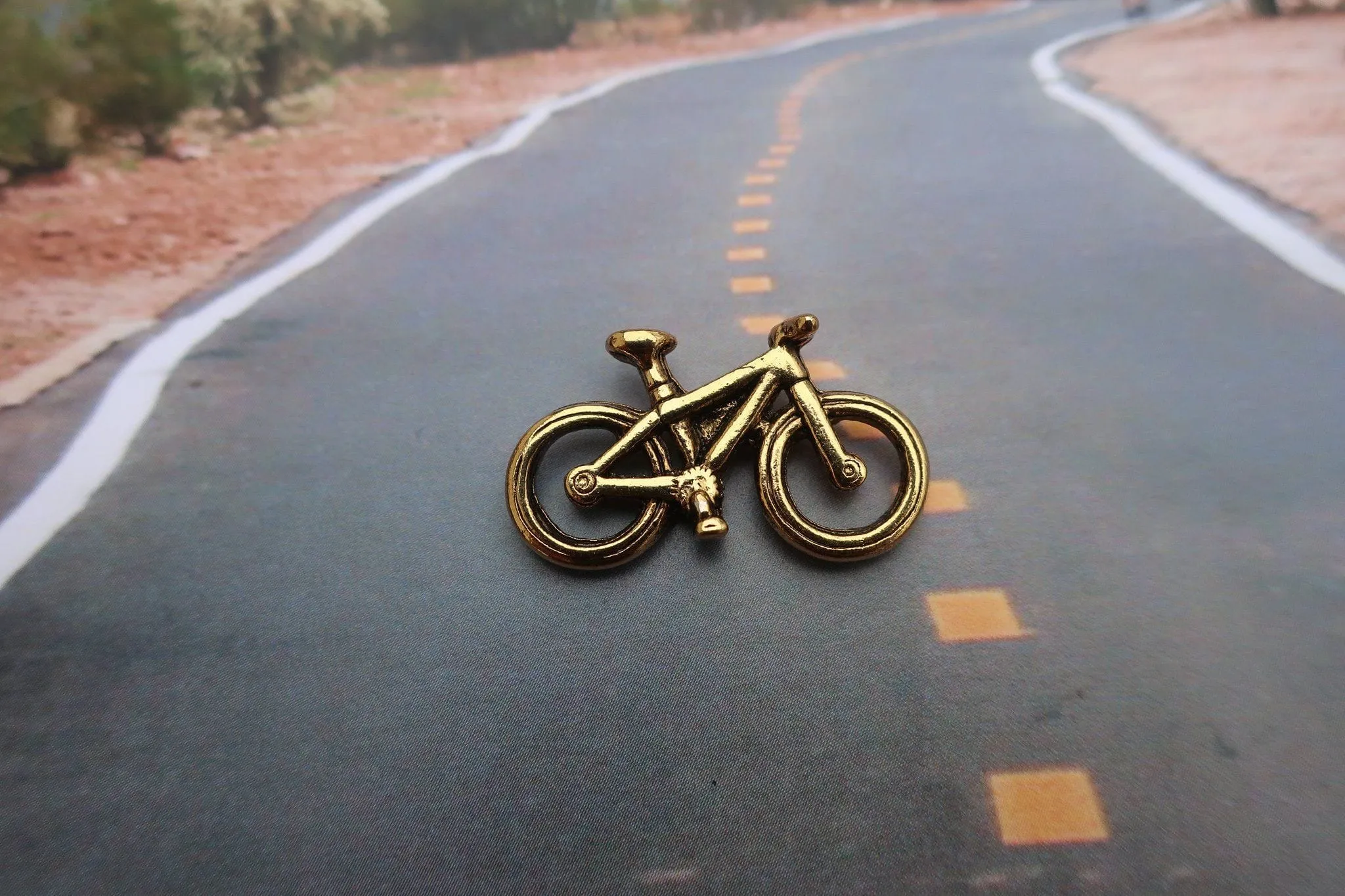 Bicycle Gold Lapel Pin