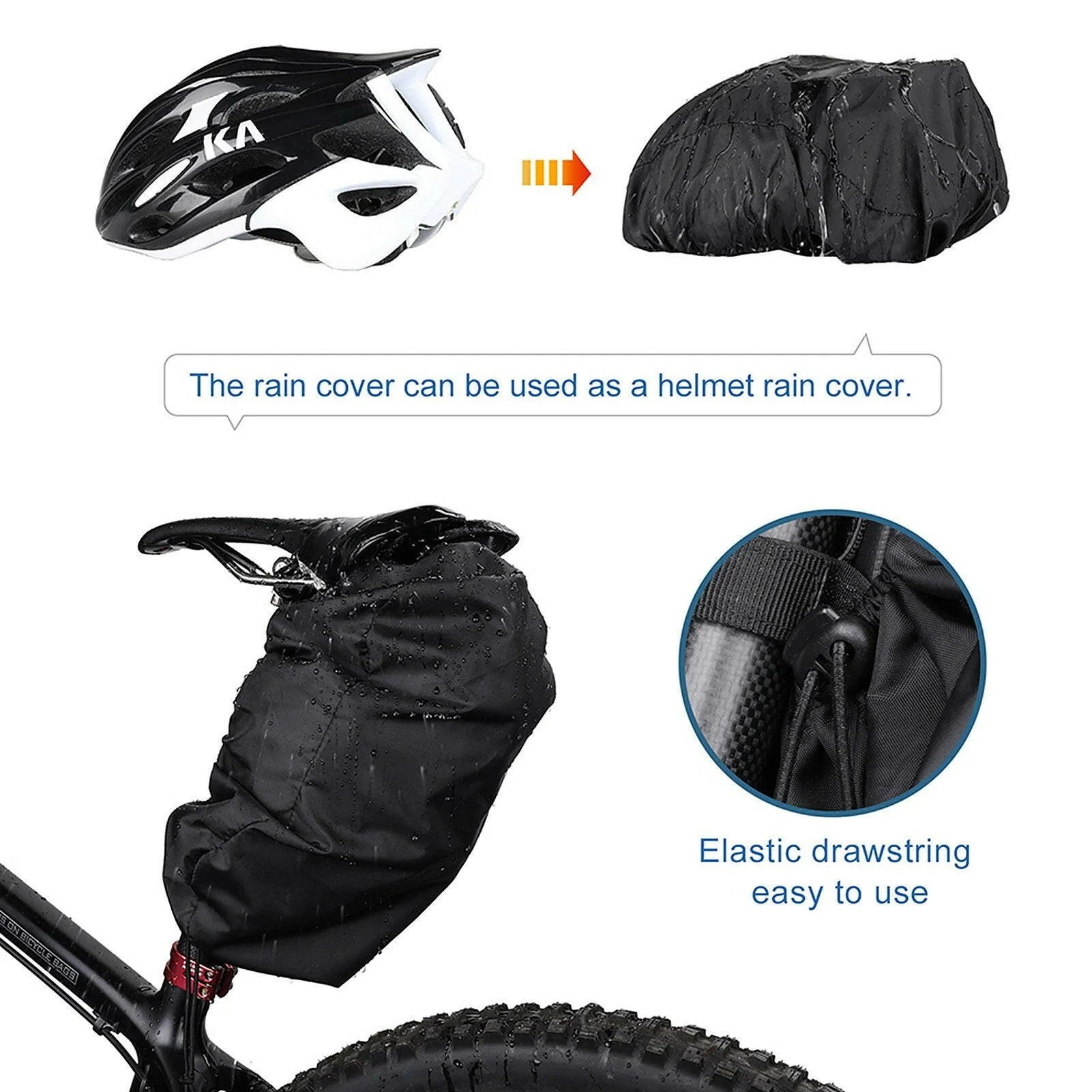 Bicycle Seat Pack Bag Bike Cycling Wedge Pack Waterproof Cycling Pannier Saddle Bag for Mountain Road Bike