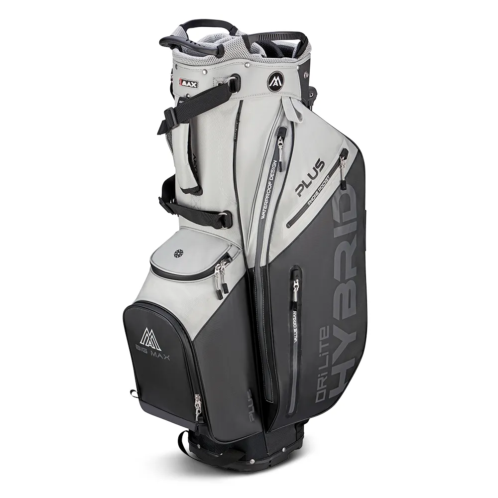 Big Max Dri Lite Hybrid Plus Stand Bag - Black/Grey