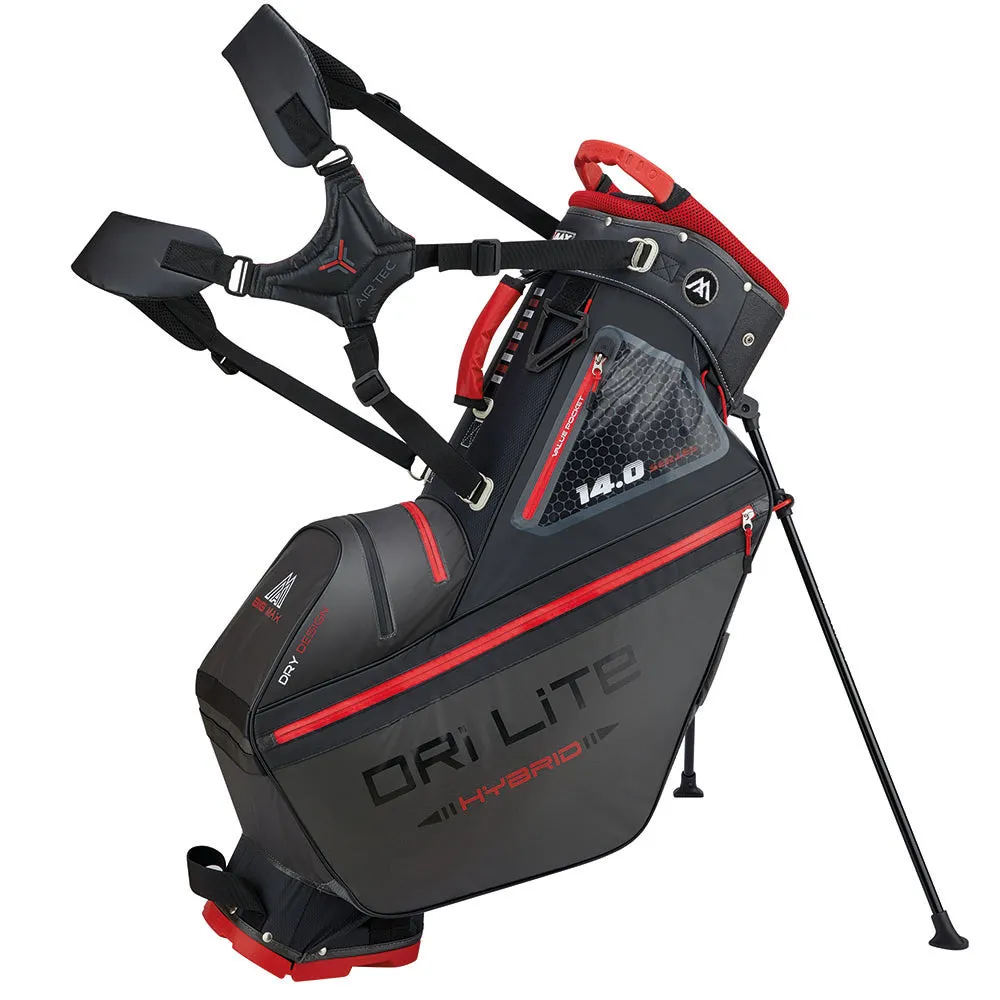 Big Max Dri Lite Hybrid Tour Waterproof Stand Bag - Charcoal/Black/Red