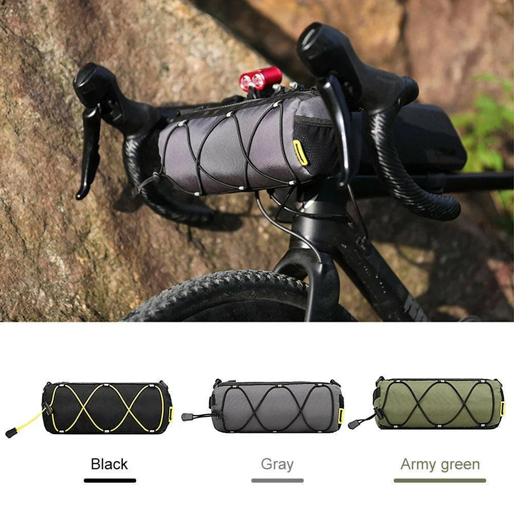 Bike Handlebar Bag Cycling Front Cylinder Storage Bag Bicycle Mobile Phone Holder Front Frame Top Tube Pouch Shoulder Bag Elastic Band