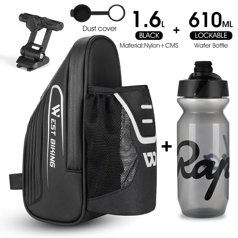 Bike Saddle Bag With Water Bottle Pocket MTB Road Bicycle Under Seat Bag Waterproof Tail Pannier Cycling Accessories