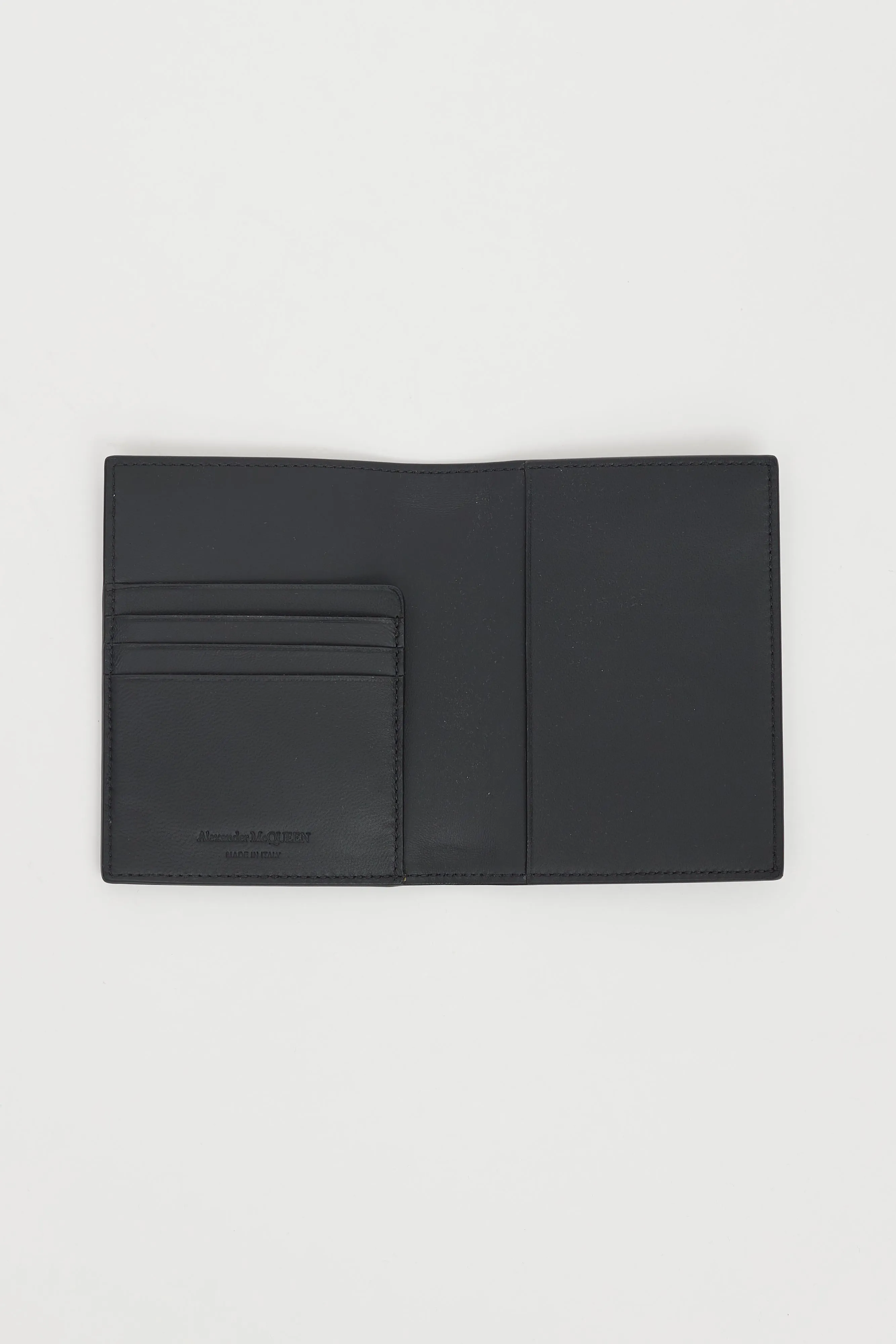 Black Leather Logo Passport Holder