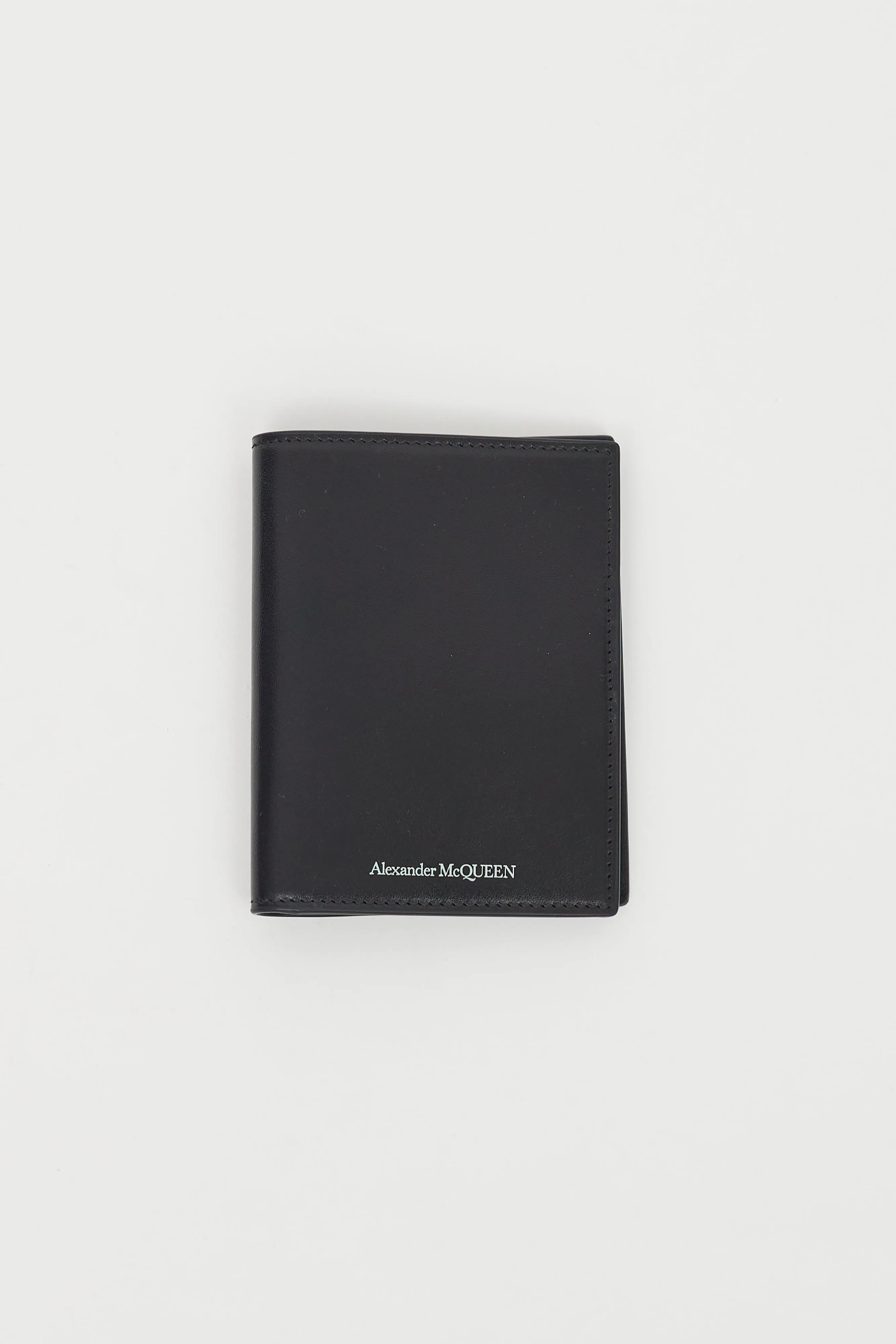 Black Leather Logo Passport Holder