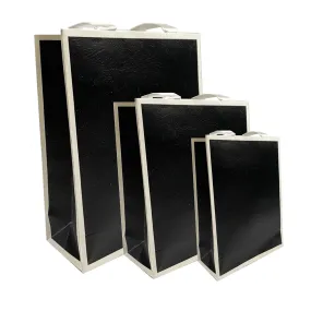 Black Matt Laminated Ribbon Handle Paper Bags