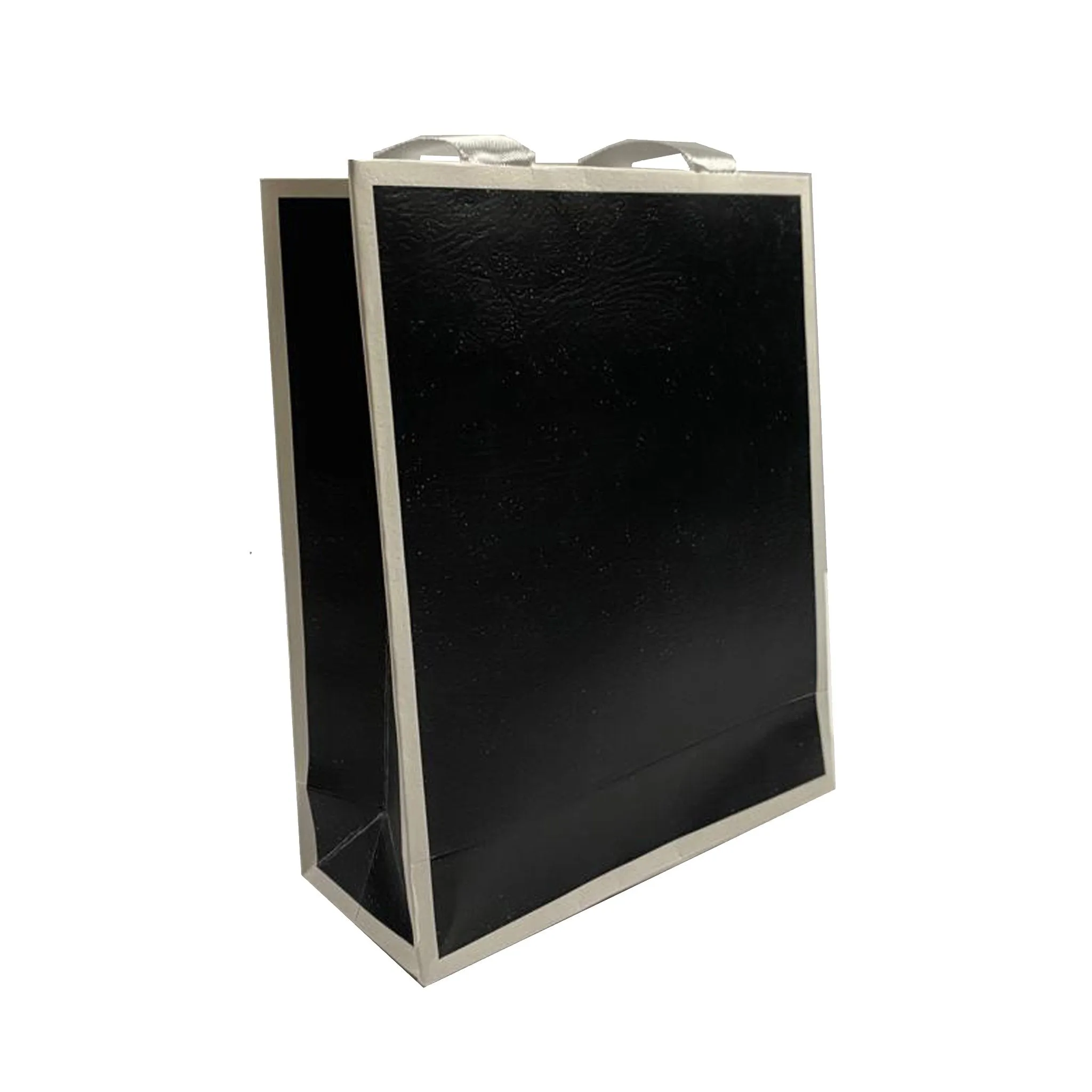 Black Matt Laminated Ribbon Handle Paper Bags