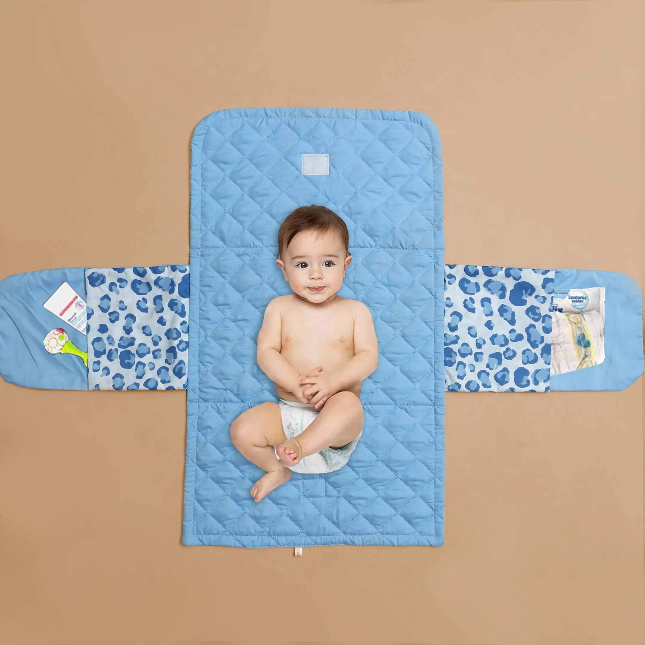 Blue Pebbles Baby Diaper Changing Sheet