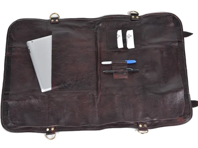 Boldric Black 17 Pocket Leather Knife Bag