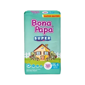 BONA PAPA SUPER BABY DIAPERS XXL 6 50PCS