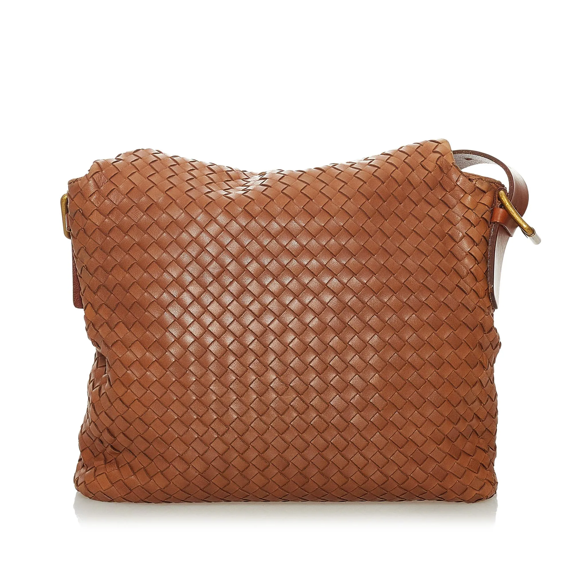 Bottega Veneta Intrecciato Leather Crossbody Bag (SHG-28321)