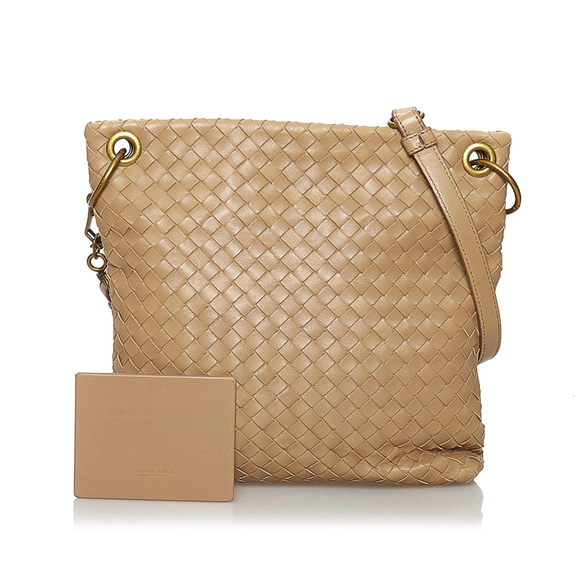 Bottega Veneta Intrecciato Leather Crossbody Bag (SHG-29936)