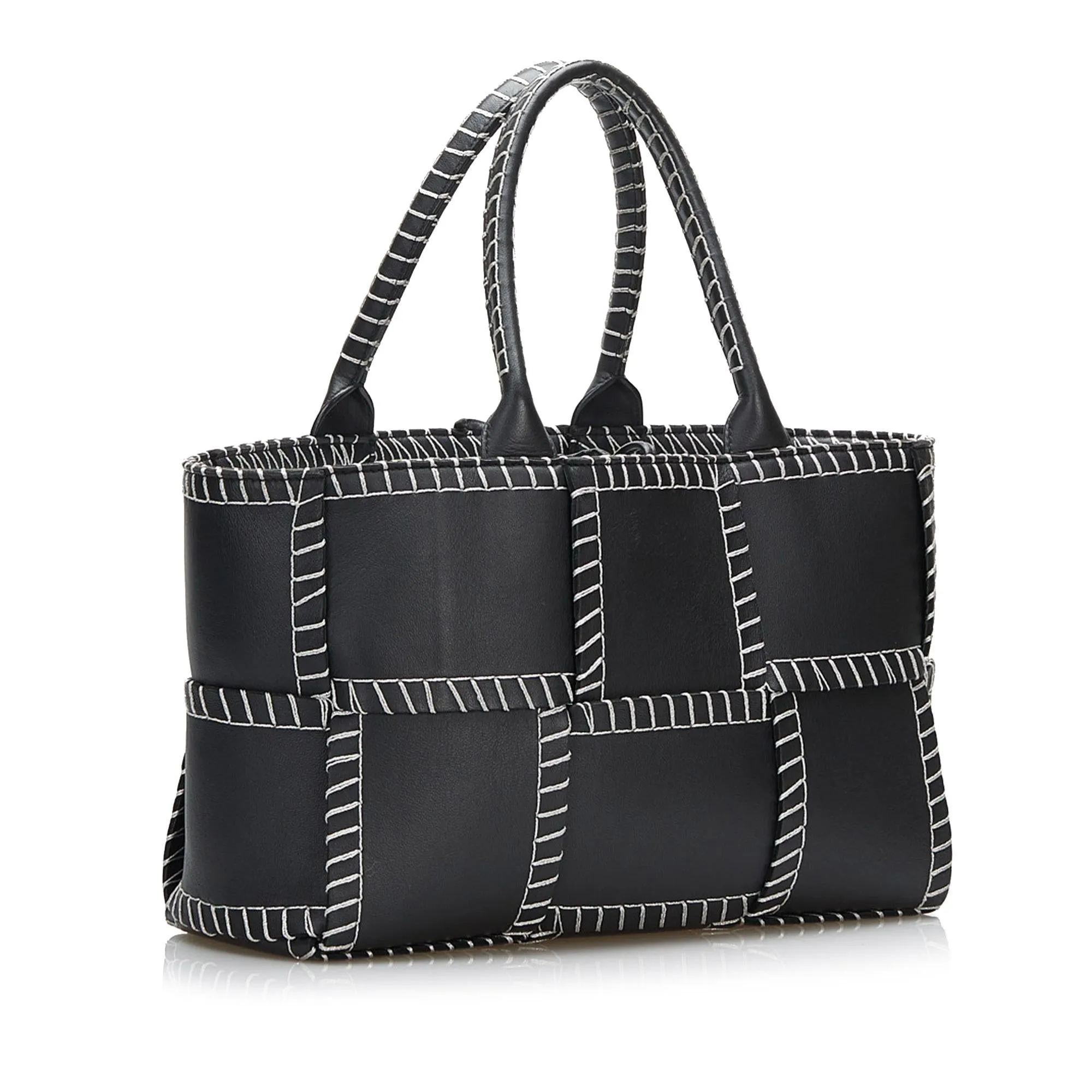 Bottega Veneta Small Intrecciato Topstitch Arco (SHG-6kjKTp)