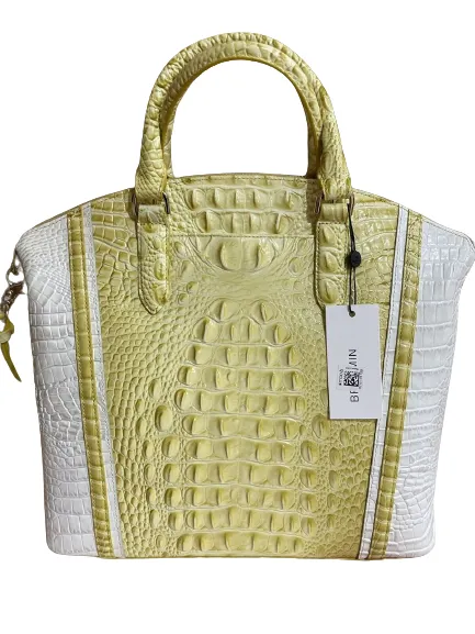 Brahmin Lemonade Honeybee Croco Leather Mini Asher Tote Purse